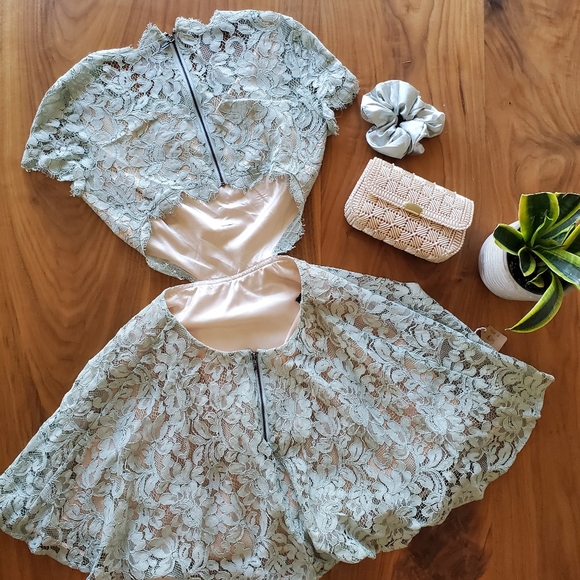 Bebe Cut-out Lace Mini Dress - Picture 5 of 10